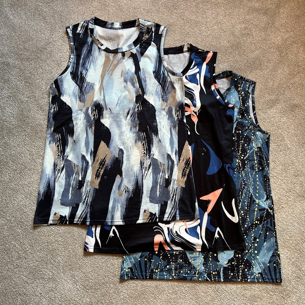 Set of 3 colorful Summer tank top shirts